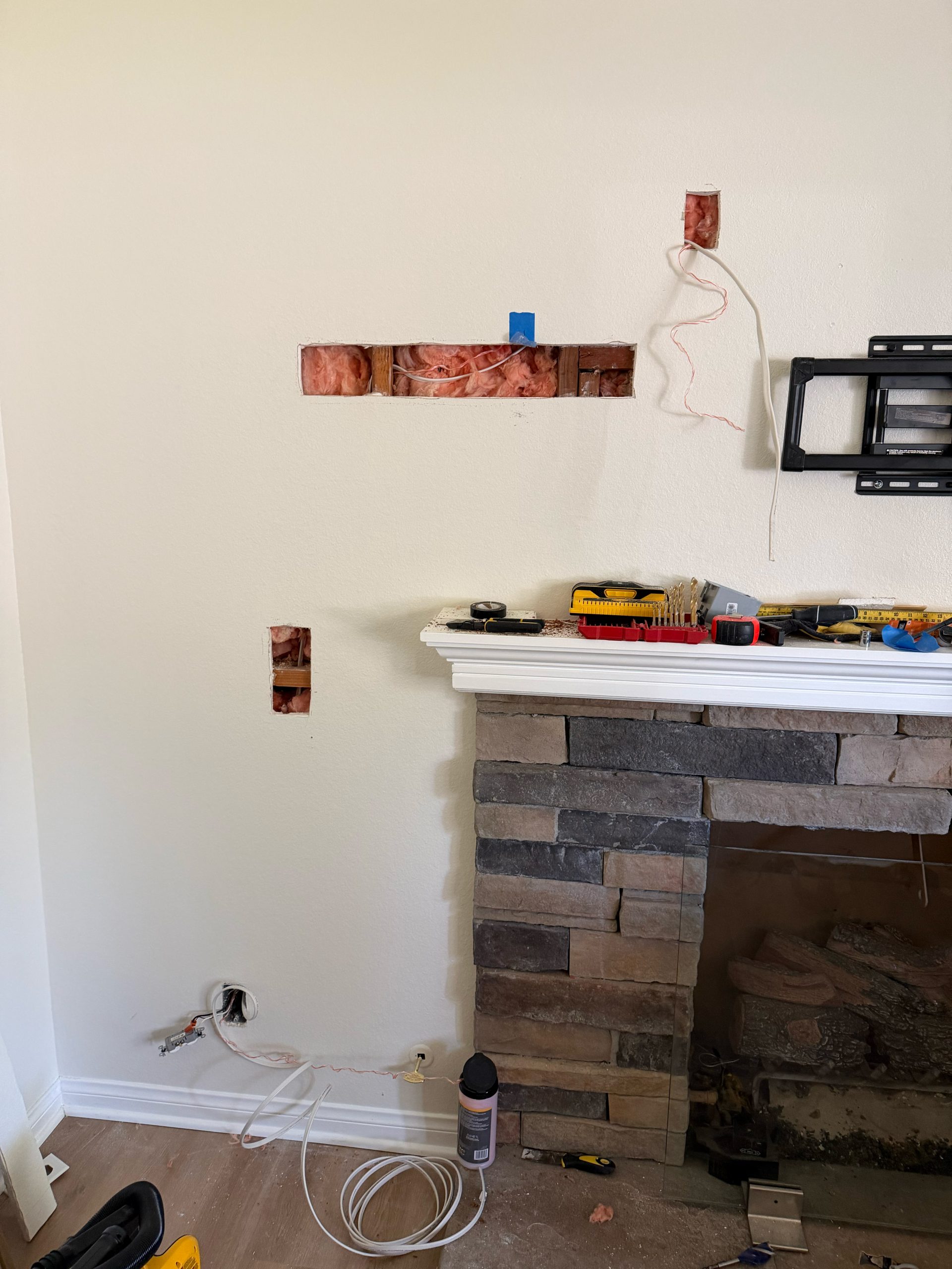 Flush Mount Television with Power addition