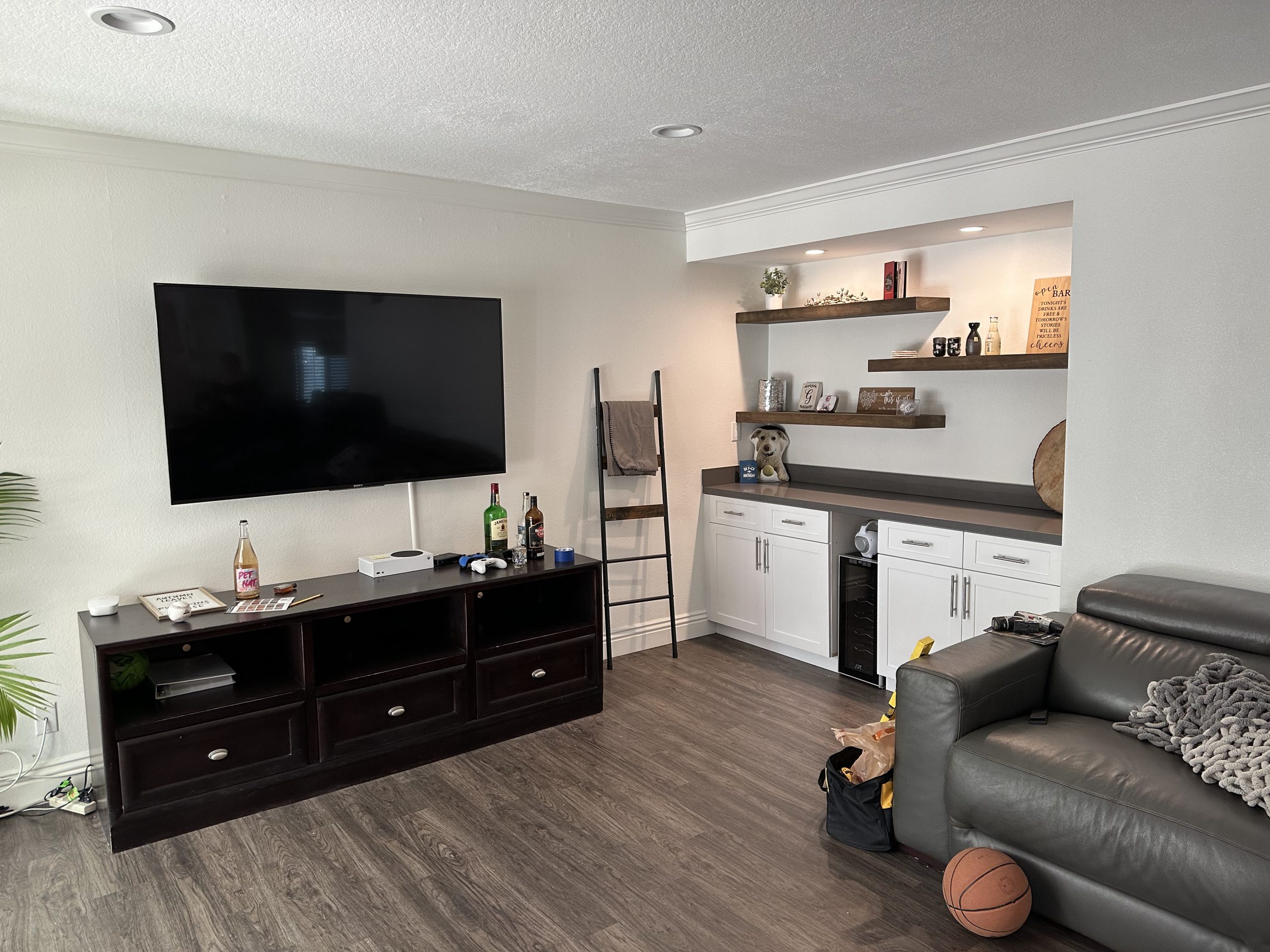 Television Installation, Floating Shelves Installation
